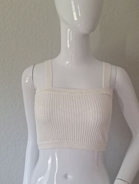 Cider Ribbed Cream Crop Top